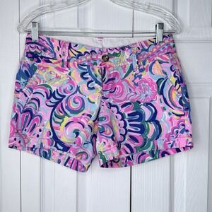 Lilly Pulitzer Callahan Shorts Psychedelic Sunshine Pink Purple Swirl Size 0